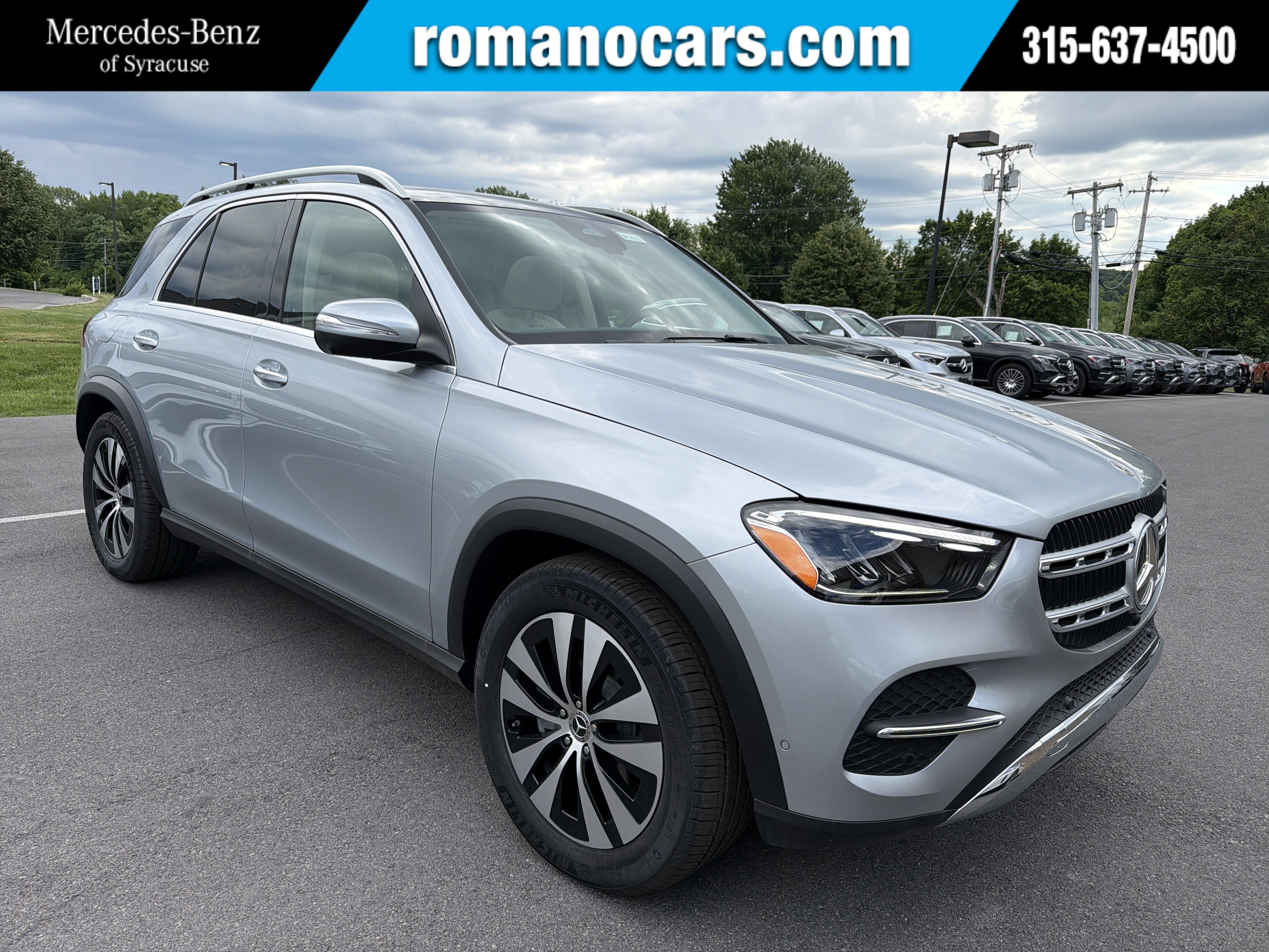 2026 Mercedes-Benz GLE GLE 350 4MATIC SUV in Cirrus Silver Metallic — front three-quarter view